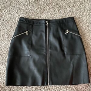 Black, vegan leather skirt